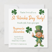 St Patrick's Day Party-Leprechaun Einladung (Vorderseite)