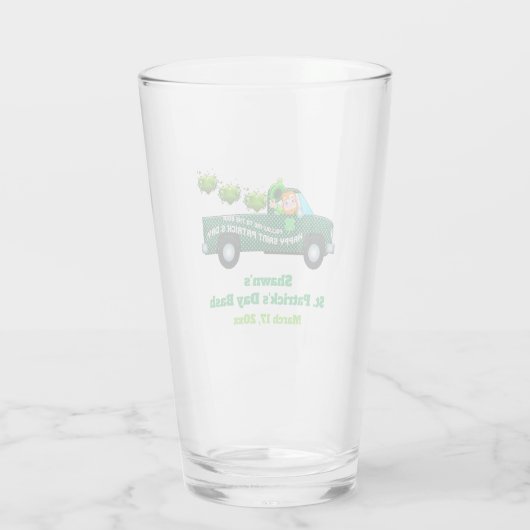 St Patricks Day Party Leprechaun Funny Beer Pint Glas (Rückseite)