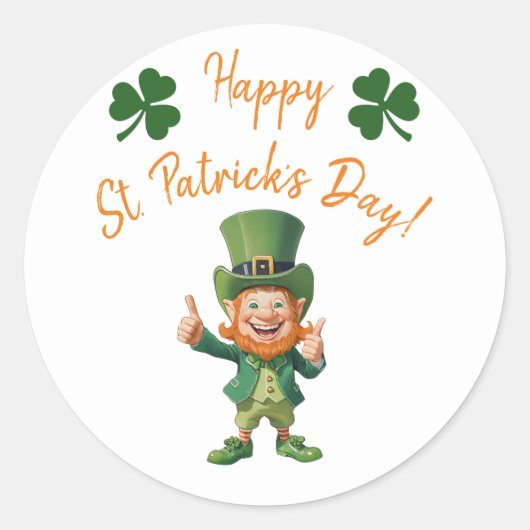 St Patrick's Day Party-Leprechaun Runder Aufkleber (Vorderseite)