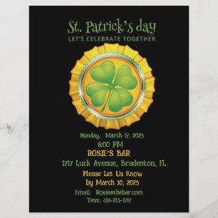 St. Patrick's Day Party mit Einladung zum Kleeblat Flyer