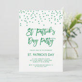St Patricks Day Party | Moderne Grün und Weiß Einladung (Stehend Vorderseite)