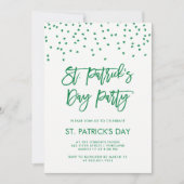 St Patricks Day Party | Moderne Grün und Weiß Einladung (Vorderseite)