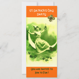 ST. PATRICK'S DAY PARTY MOND LADY MIT SHAMROCKS EINLADUNG
