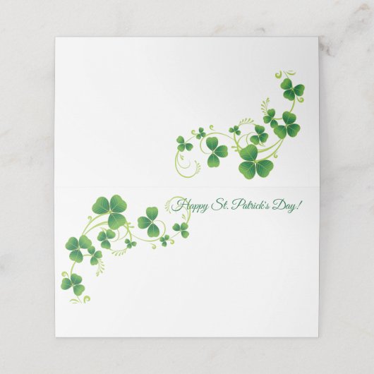 St. Patrick's Day Party Name Platzkarte (Außenseite Aufgefaltet)