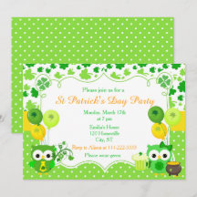 St Patrick's Day Party Owls