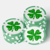 St Patricks Day Party Poker Chips | Grünes Kleebla (Stapel)