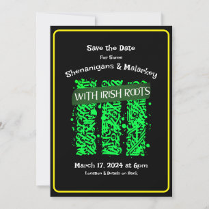 St. Patrick's Day Party Save the Date Irish Roots Einladung