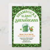 St. Patrick's Day Party Shamrocks Schabernack Einladung (Vorderseite)
