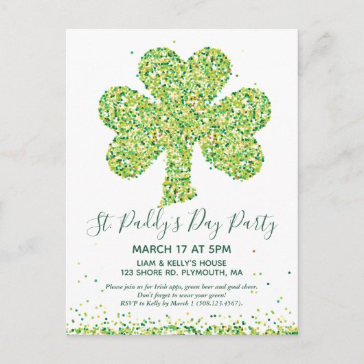 ST. PATRICK'S DAY Party Sharmock Postkarte (Vorderseite)