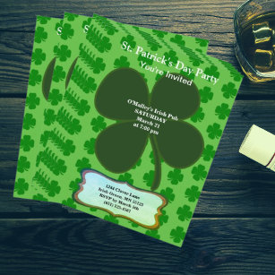 St. Patrick's Day Party Vierblättriges Kleeblatt Flyer