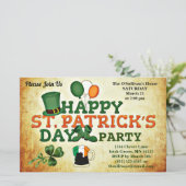 St Patrick's Day Party Vintage Papierblätter (Stehend Vorderseite)