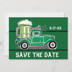 St. Patrick's Day Party Vintage Truck Terminankünd Save The Date