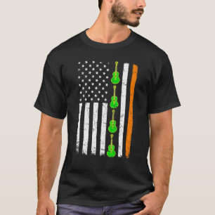 St Patrick's Day Patriotic Guitar Irish American T-Shirt