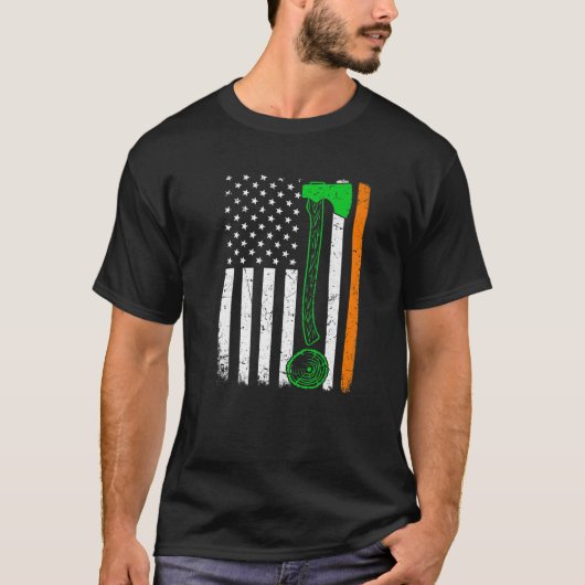 St Patrick's Day Patriotic Woodworking Irish Ameri T-Shirt (Vorderseite)