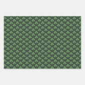 St Patricks Day Pattern Dark Green Cheers Shamrock Geschenkpapier Set (Vorderseite 2)