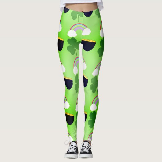 St. Patrick's Day Pattern Leggings (Vorderseite)