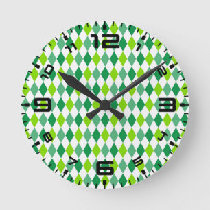 St. Patrick's Day Pattern Runde Wanduhr