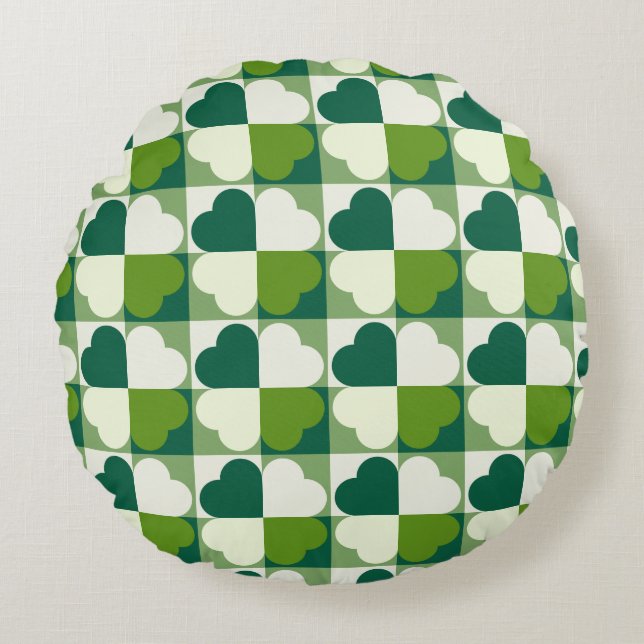 St. Patrick's Day Pattern Rundes Kissen (Vorderseite)