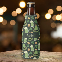 St Patricks Day Pattern Sláinte Funny Green Name