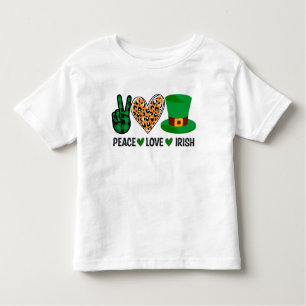 St Patrick's Day Peace Liebe Irish Kleinkind T-shirt