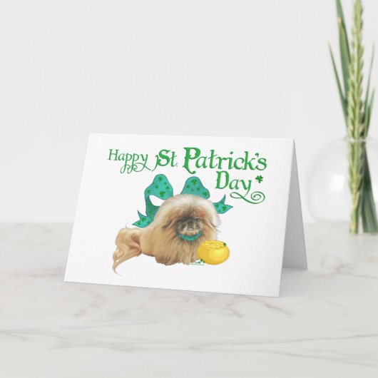 St Patricks Day Pekingese Karte (Vorderseite)