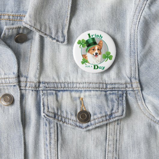 St. Patrick's Day Pembroke Welsh Corgi Button (Beispiel)