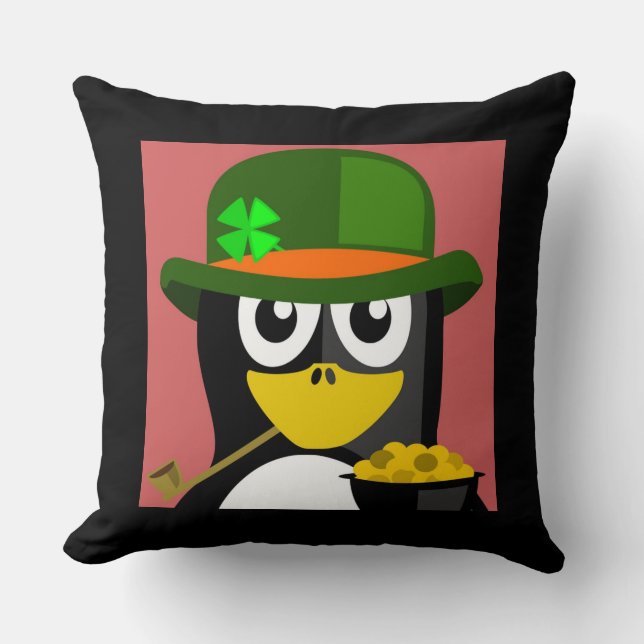 "ST. PATRICK'S DAY" PENGUIN KISSEN (Vorderseite)