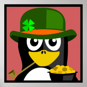 "ST. PATRICK'S DAY" PENGUIN POSTER