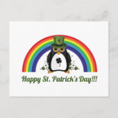 St. Patricks Day Penguin und Rainbow Postkarte (Vorderseite)