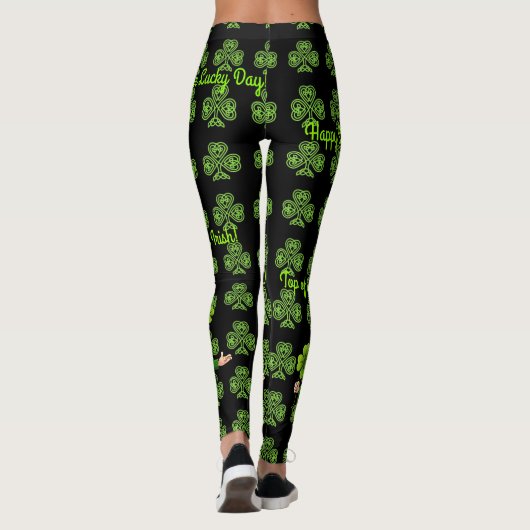 St Patrick's Day Personalisieren Text oder Name Gr Leggings (Rückseite)