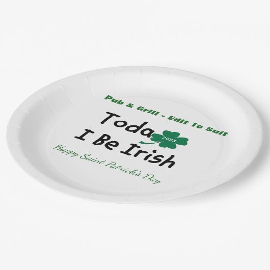 St. Patrick's Day Personalisiert Pappteller (Schrägansicht)