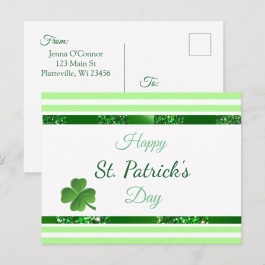 St Patrick's Day Personalisiert Postkarte (Vorne/Hinten)