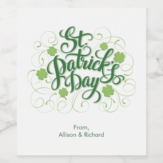 St. Patrick's Day Personalisiert Wine Labels Weinetikett (Einzelnes Label)