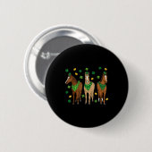St. Patricks Day Pferde Reitsport Frauen Mädchen K Button (Vorne & Hinten)