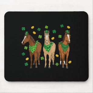 St. Patricks Day Pferde Reitsport Frauen Mädchen K Mousepad