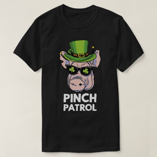 St Patrick's Day Pig Pinch Patrol Clover Irish Sha T-Shirt (Design vorne)