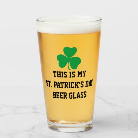 ST PATRICKS DAY PILSNER PINT BIER GLASS GLAS (Vorne (Gefüllt))