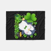 St. Patricks Day Pinguin irischer Kleeblatt-Igel-T Fleecedecke (Vorderseite (Horizontal))