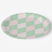 St Patricks Day Pink und Green Raute Baby Dusche Pappteller (Schrägansicht)