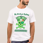 St. Patrick's Day Pirate Hintern T - Shirt (Vorderseite)