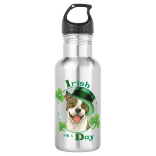 St. Patrick's Day Pit Bull Edelstahlflasche
