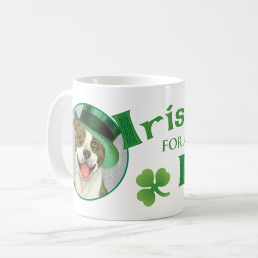 St. Patrick's Day Pit Bull Kaffeetasse (Vorderseite Links)