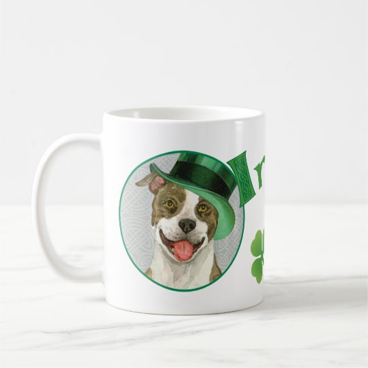 St. Patrick's Day Pit Bull Kaffeetasse (Links)