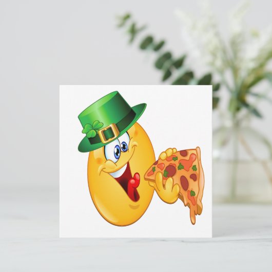 St. Patrick's Day Pizza Party Einladung (Stehend Vorderseite)