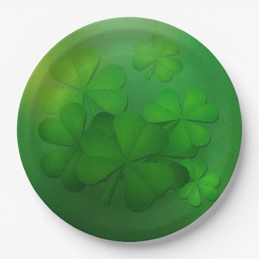 St. Patrick's Day Plate - Clovers Pappteller (Vorderseite)