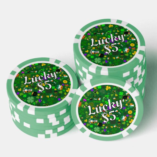 St. Patrick's Day Poker Game Good Lucky Charms Pokerchips (Stapel)