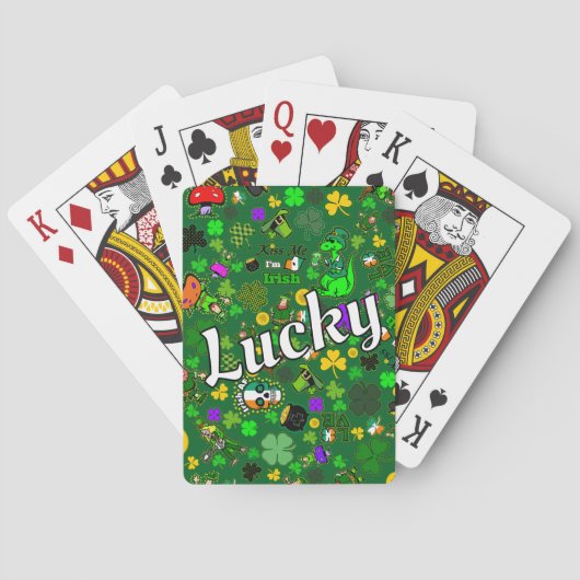 St. Patrick's Day Poker Game Good Lucky Charms Spielkarten (Rückseite)