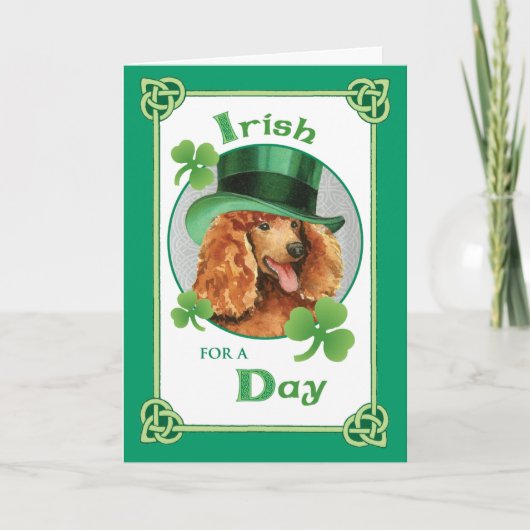 St. Patrick's Day Poodle Karte (Vorderseite)