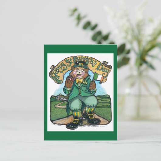 St Patricks Day Post Card Postkarte (Stehend Vorderseite)