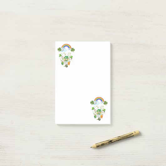 St. Patrick's Day Post it Notes Rainbow Post-it Klebezettel (Auf Schreibtisch)